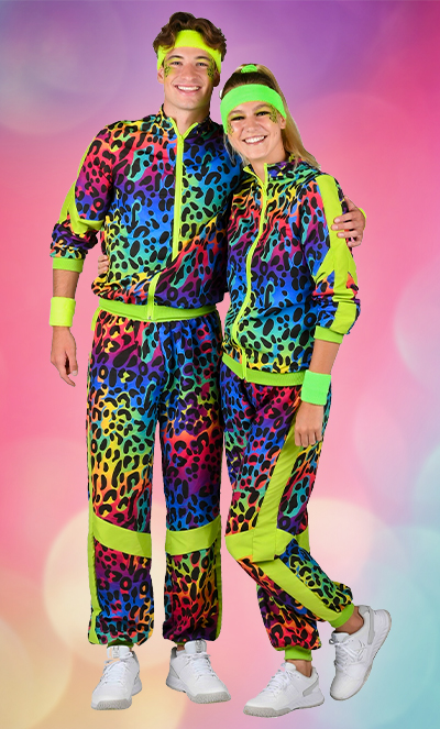 Jogginganzug Leopard neon 2-tlg